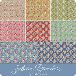 Tilda Custom Cut Fat Eighths Jubilee and blenders, Gift Boxed, 28 fabrics