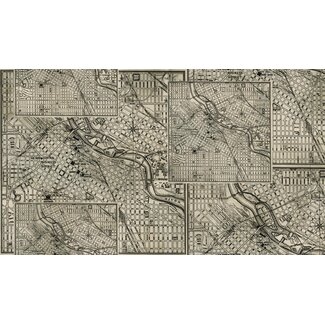 Tim Holtz 100cm of Eclectic Elements, Street Maps, Black 108in Wide $0.26 per cm or $26/m