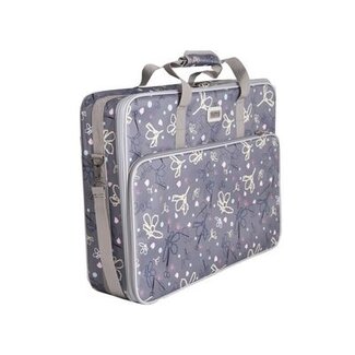 Tutto Tutto X-Large Emb Project Bag Silver with Daisies