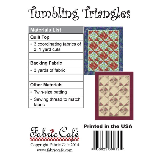 Tumbling Triangles - 3 Yard Quilt Pattern