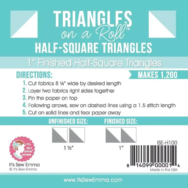 Triangles on a Roll - 1" Half Square Triangles