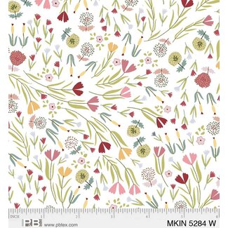 P&B Textiles Mystical Kingdom, Tossed Floral - 5284 - W $0.20 per cm or $20/m