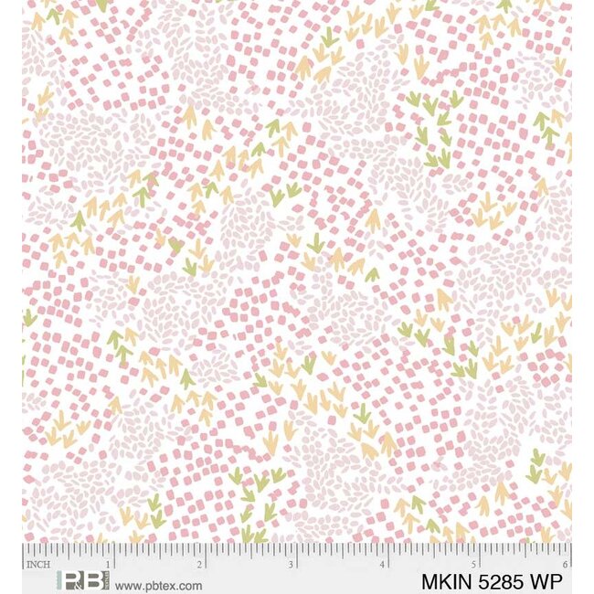 Mystical Kingdom, Tiny Floral Pink on White - 5285 - WP $0.20 per cm or $20/m