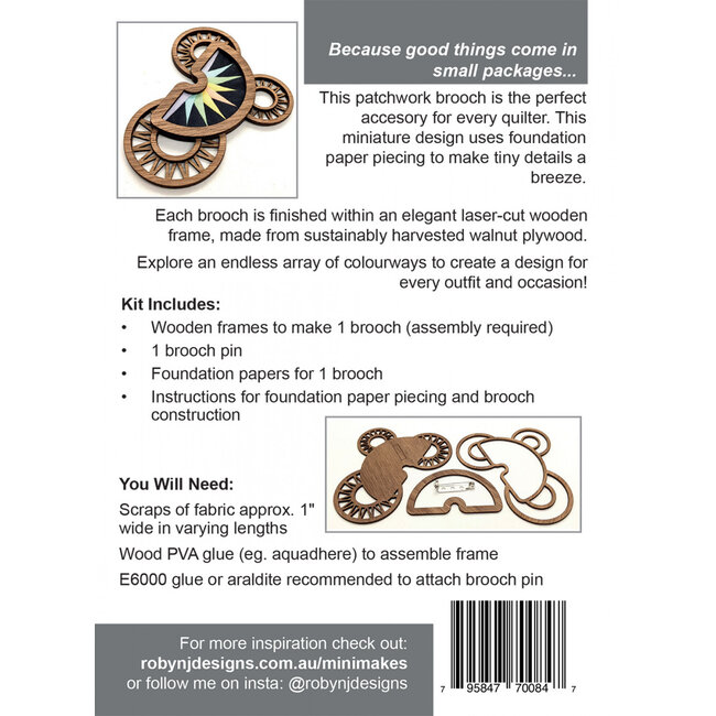 Mini Makes Brooch Moon Walnut