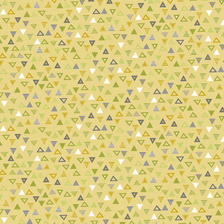 Makower UK Baby Safari - Triangles Yellow $.18/cm or $18/m