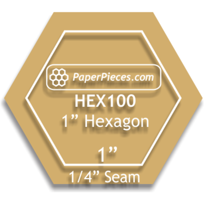 Acrylic Template - Hexagon 1"