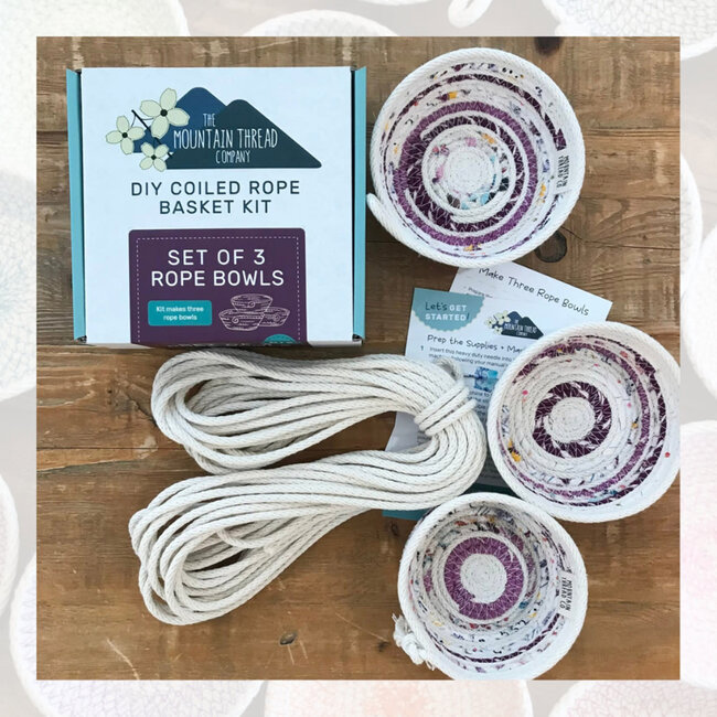 Coiled Rope Basket Kit - Set of 3 Bowls