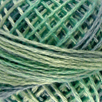Valdani 3 Strand Cotton Floss: M24 - Water Reflections - lt.blues, teals, greens