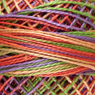 Valdani Perle Cotton Size 12, Varigates:  V21 - Chimney Sparks