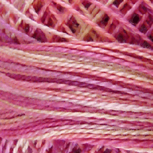 Perle Cotton Size 12, Varigates:  V107 - Delicate Rose