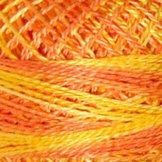 Valdani Perle Cotton Size 12, Varigates:  V1 - Orange Blossom