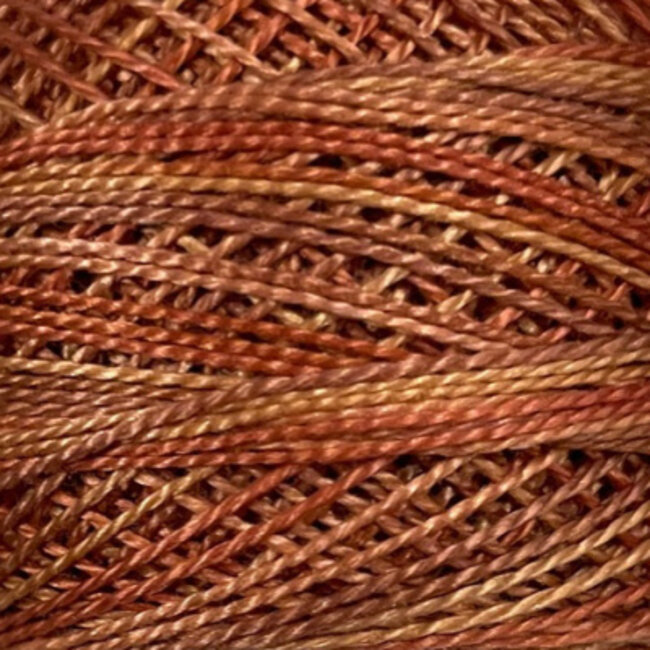 Perle Cotton Size 12, Varigates:  P6 - Rusted Orange - Vintage Hues Sampler