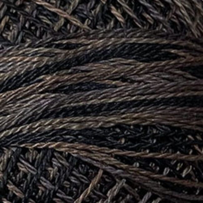 Perle Cotton Size 12, Varigates:  P11 - Aged Black -  Vintage Hues Sampler