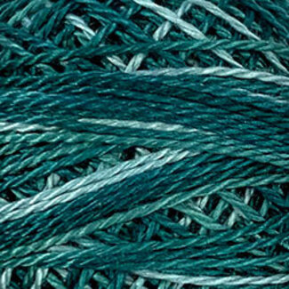 Valdani Perle Cotton Size 12, Varigates:  O550 - Caribbean Blue