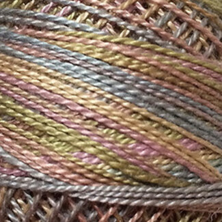 Valdani Perle Cotton Size 12, Varigates:  O520 - Vintage Pastel