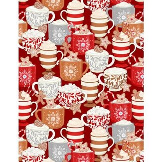 Wilmington Prints Baking Up Joy, Packed Cups, Red $0.23 per cm or $23/m