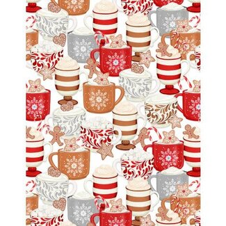 Wilmington Prints Baking Up Joy, Packed Cups, White $0.23 per cm or $23/m
