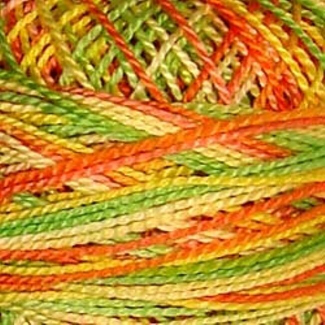 Perle Cotton Size 12, Varigates:  M8 - Orange, Kiwi & Papaya