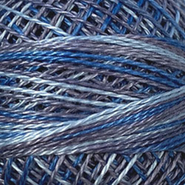 Perle Cotton Size 12, Varigates:  M68 - Blue Clouds