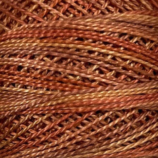 Valdani Perle Cotton Size 8, variegated: P6 - Rusted Orange - Vintage Hues Sampler