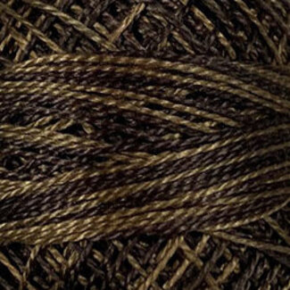 Valdani Perle Cotton Size 8, variegated: O548 - Blackened Khaki Brown