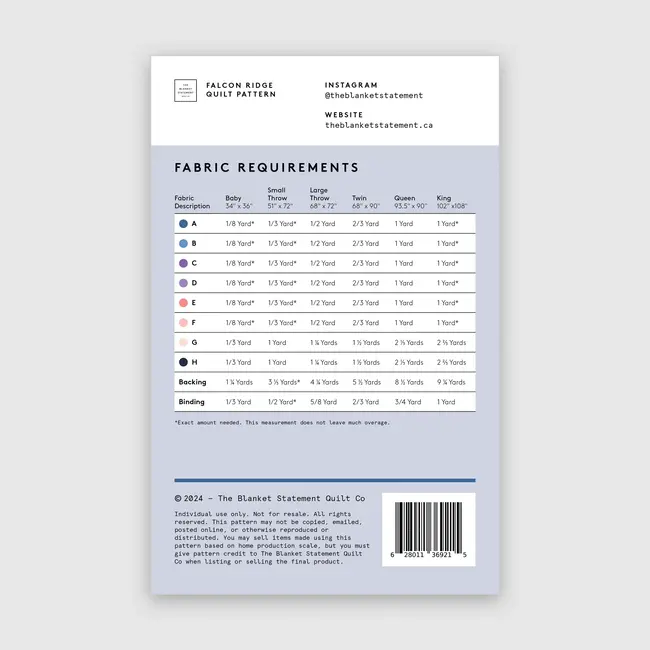 Falcon Ridge Quilt Pattern