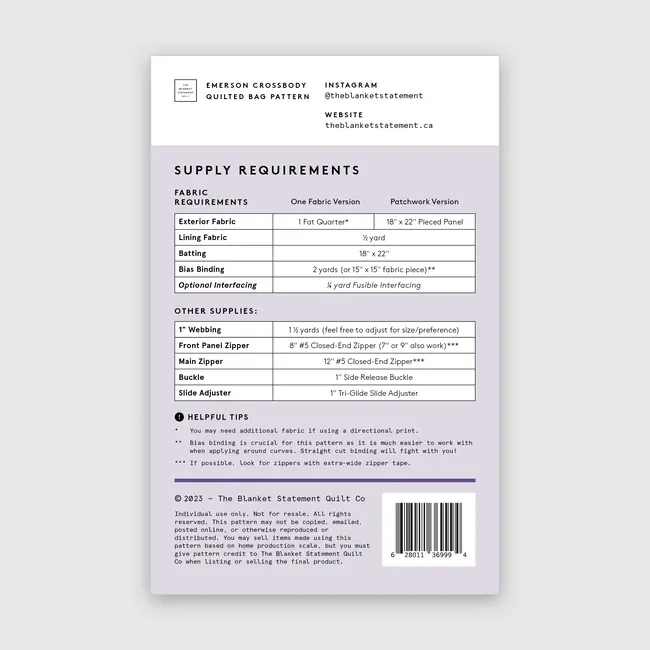 Emerson Crossbody Quilted Bag Pattern