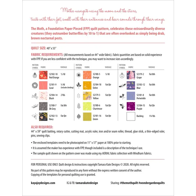 Wonder Garden No 1 - The Moth Pattern