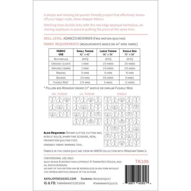 Winged Quilt Pattern