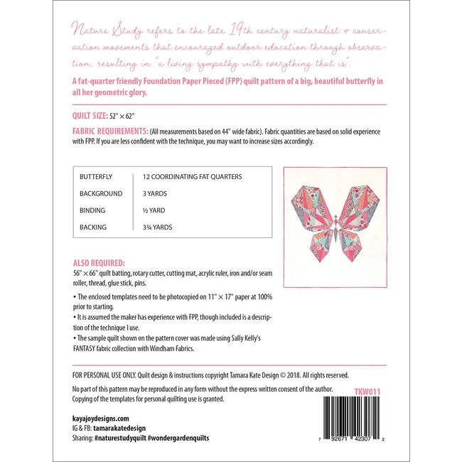 Wonder Garden No 11 - Nature Study Quilt Pattern