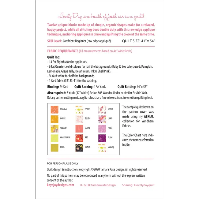 Lovely Day Quilt Pattern