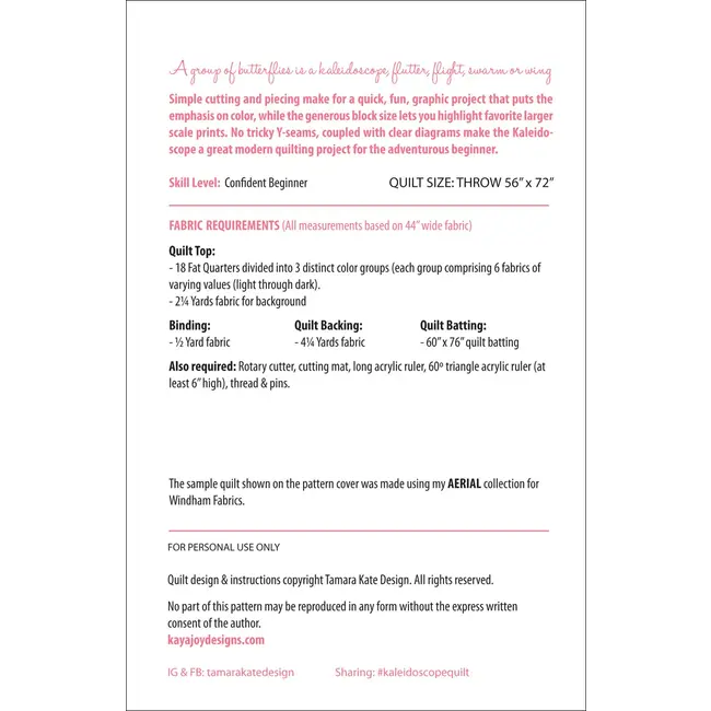 Kaleidoscope Quilt Pattern