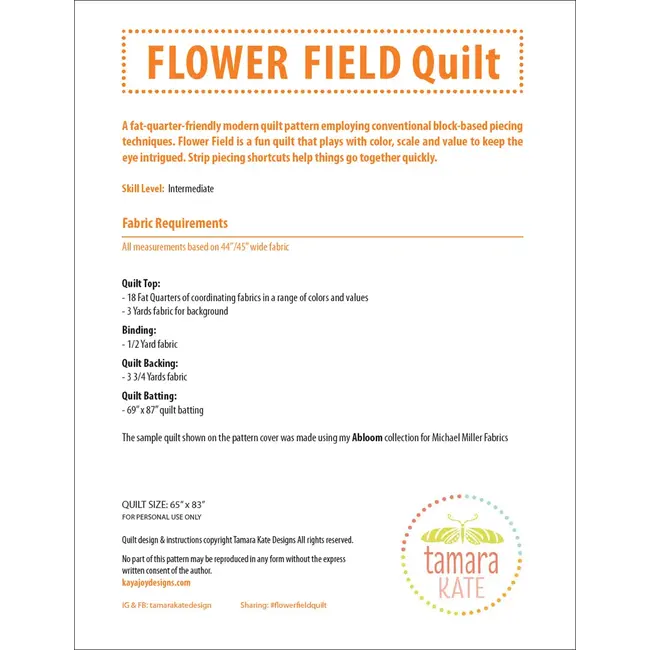 Flower Field Quilt Pattern