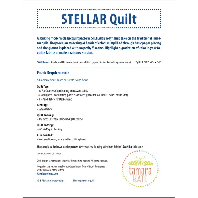 Stellar Quilt Pattern