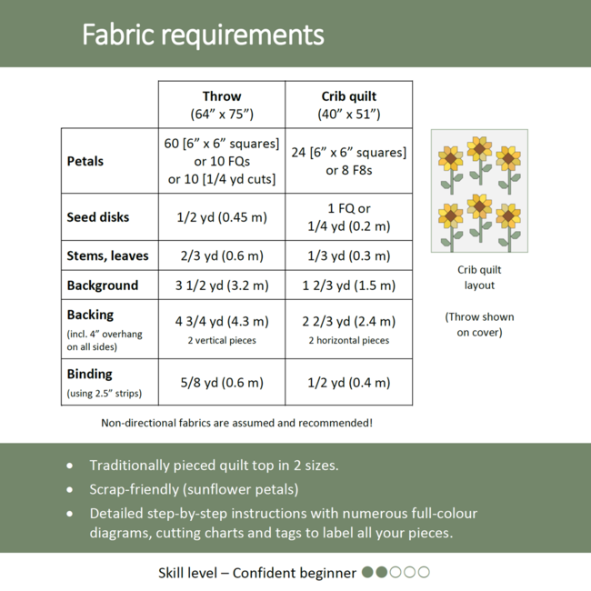 Sunflowers Quilt Pattern