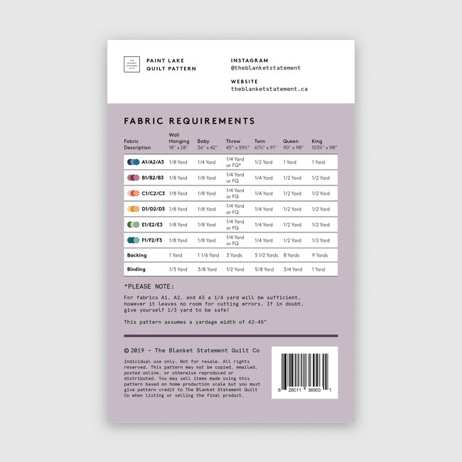 Paint Lake Quilt Pattern