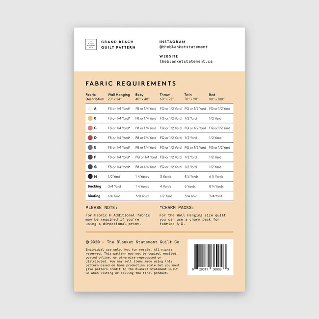 Grand Beach Quilt Pattern