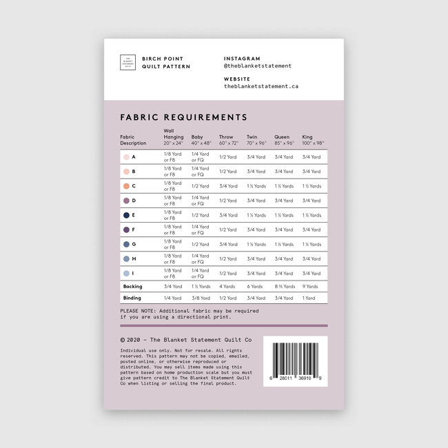 Birch Point Quilt Pattern