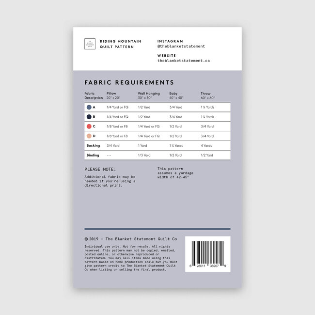 Riding Mountain Quilt Pattern