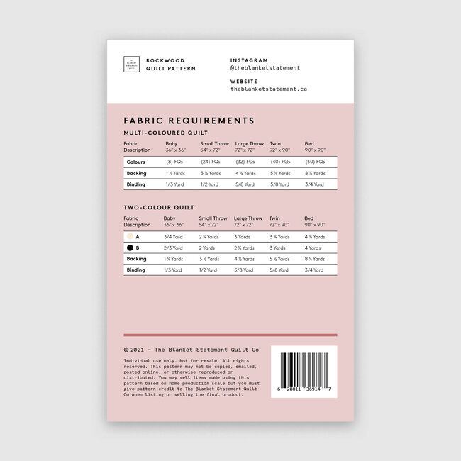 Rockwood Quilt Pattern