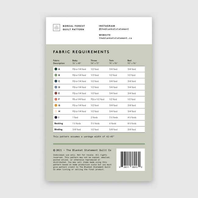 Boreal Forest Quilt Pattern