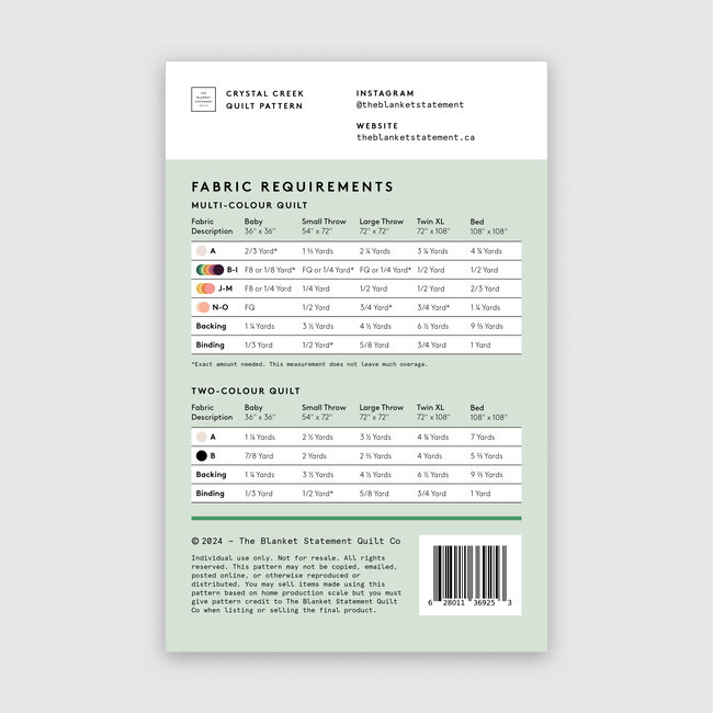 Crystal Creek Quilt Pattern