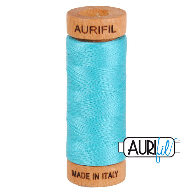 Aurifil 80 WT cotton 5005 Bright Turquoise
