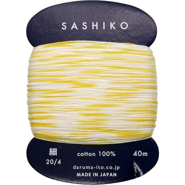 Carded Variegated Sashiko Thread, Thin- Yellow Squash