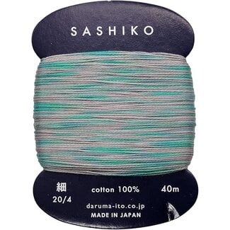 Daruma Carded Variegated Sashiko Thread, thin - Rain Sounds