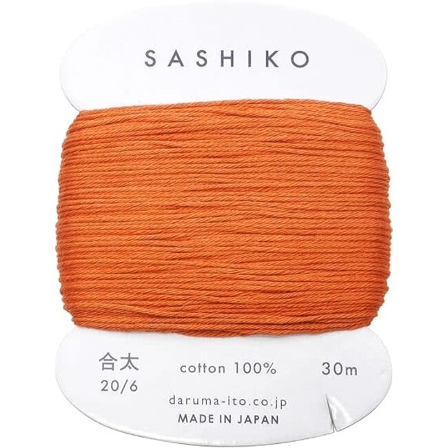 Carded Sashiko Thread, Thick - Rusty Orange