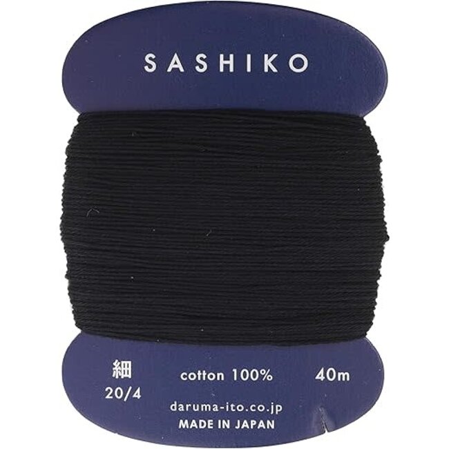 Carded Sashiko Thread, Thin - Black