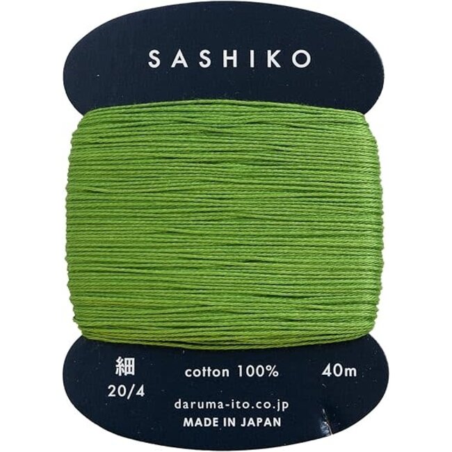 Carded Sashiko Thread, Thin - Sprout Green