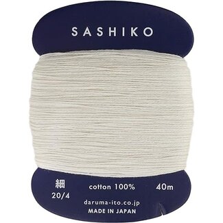 Daruma Carded Sashiko Thread, Thin - Off White