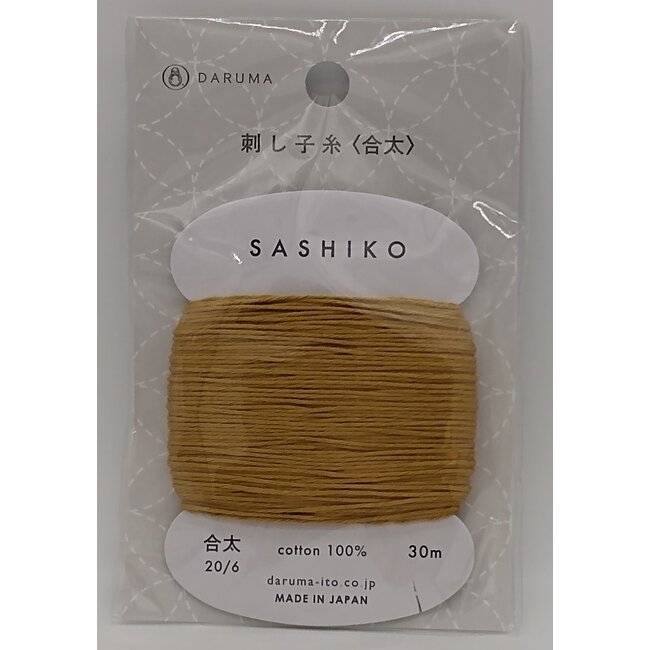 Carded Sashiko Thread, Thick - Golden Tea